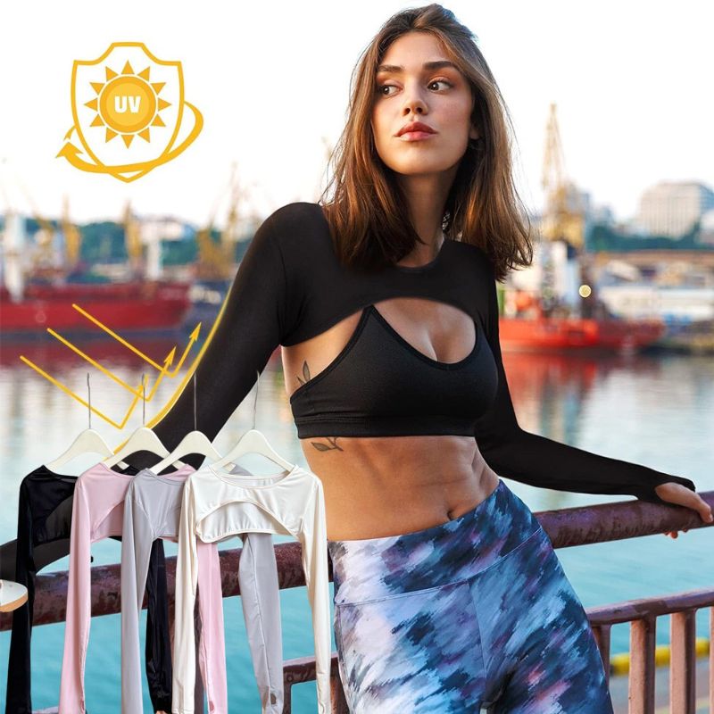Crop Top Crochet - Modal Ice Silk Arm Sleeves Ultra-thin