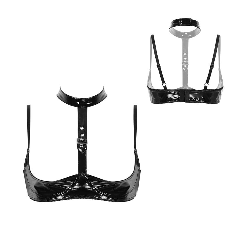 Womens Patent Leather Lingerie – обзор и цена Bralette Triangle Set