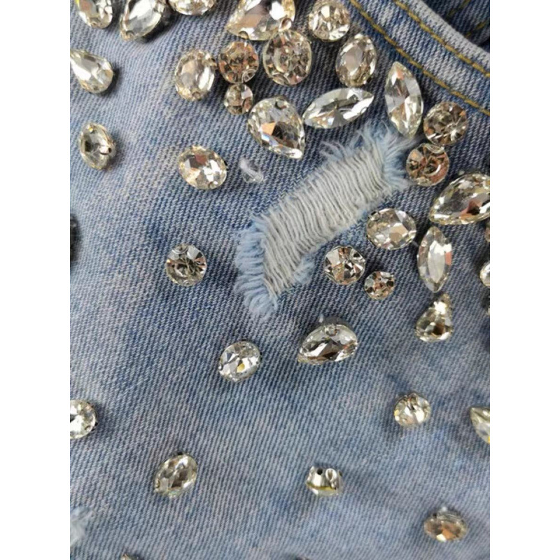 Hot girl style rhinestone ripp – обзор и цена Shorts Denim Frayed