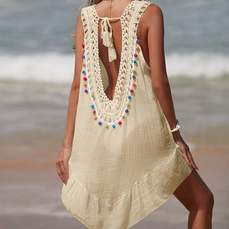 Women V-Neck Backless Hollow O – обзор и цена Cover Up Kaftan