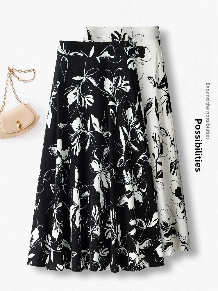 Summer Thin High Waist A-Line  – обзор и цена Midi Skirt Floral