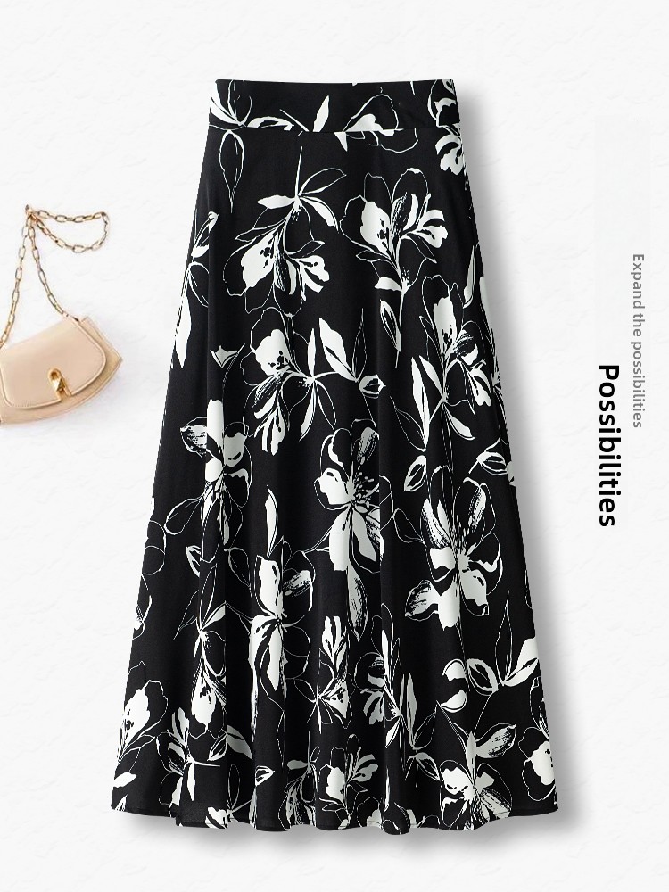 Summer Thin High Waist A-Line  – обзор и цена Midi Skirt Floral