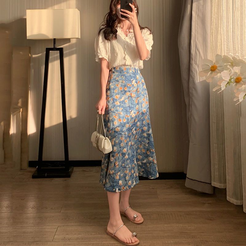 Women's Summer Two-Piece Set L – обзор и цена Midi Skirt Floral
