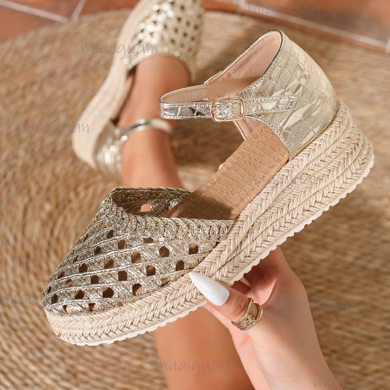 Boho Women's Hollow Out Woven  – обзор и цена Wedge Espadrille Women