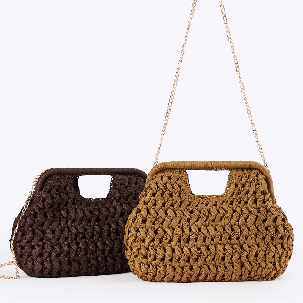Elegant Ladies Chain Hand Knit – обзор и цена Crochet Bag Raffia