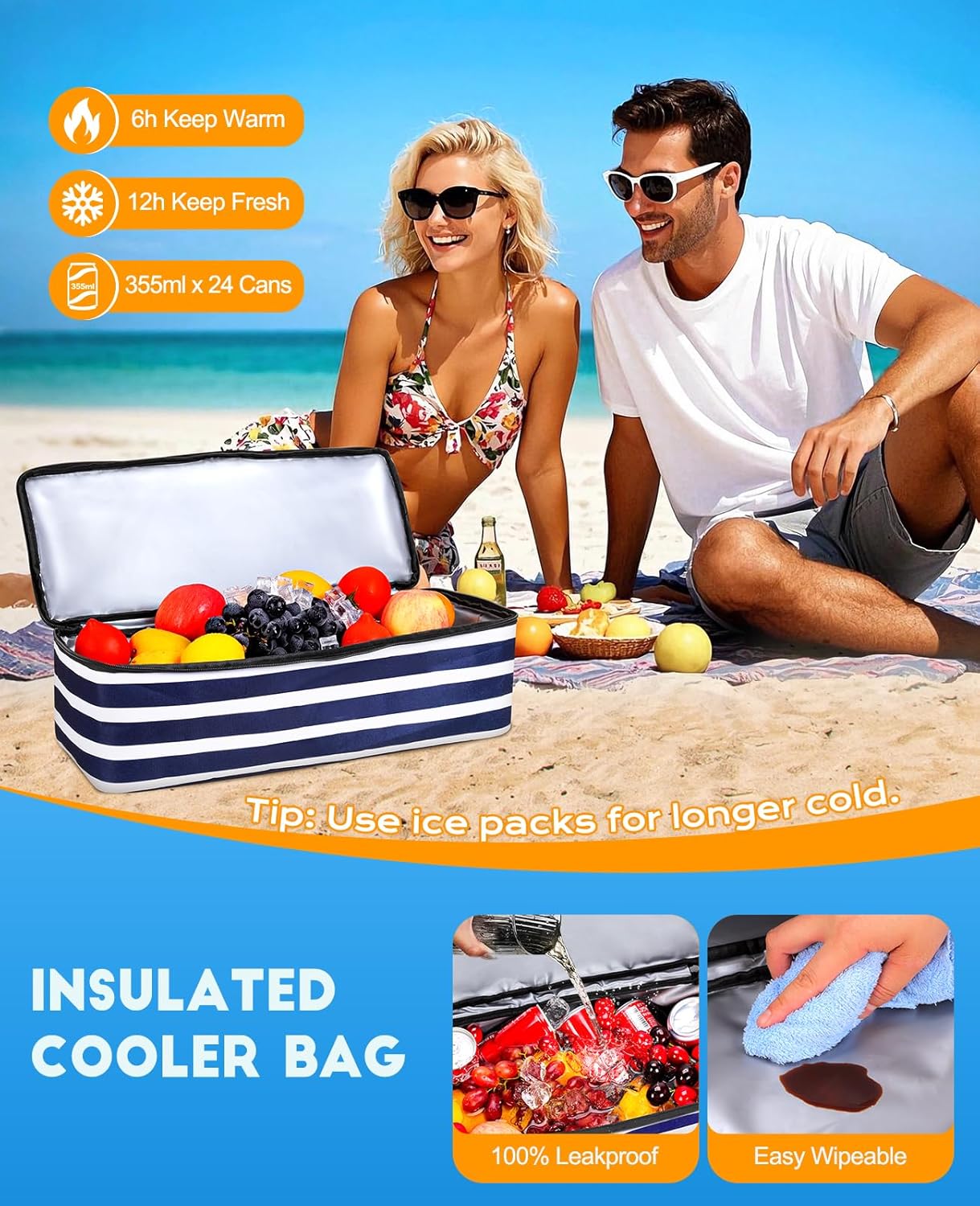 Beach Bag with Cooler, 49L Wat – обзор и цена Tote Bag Beach
