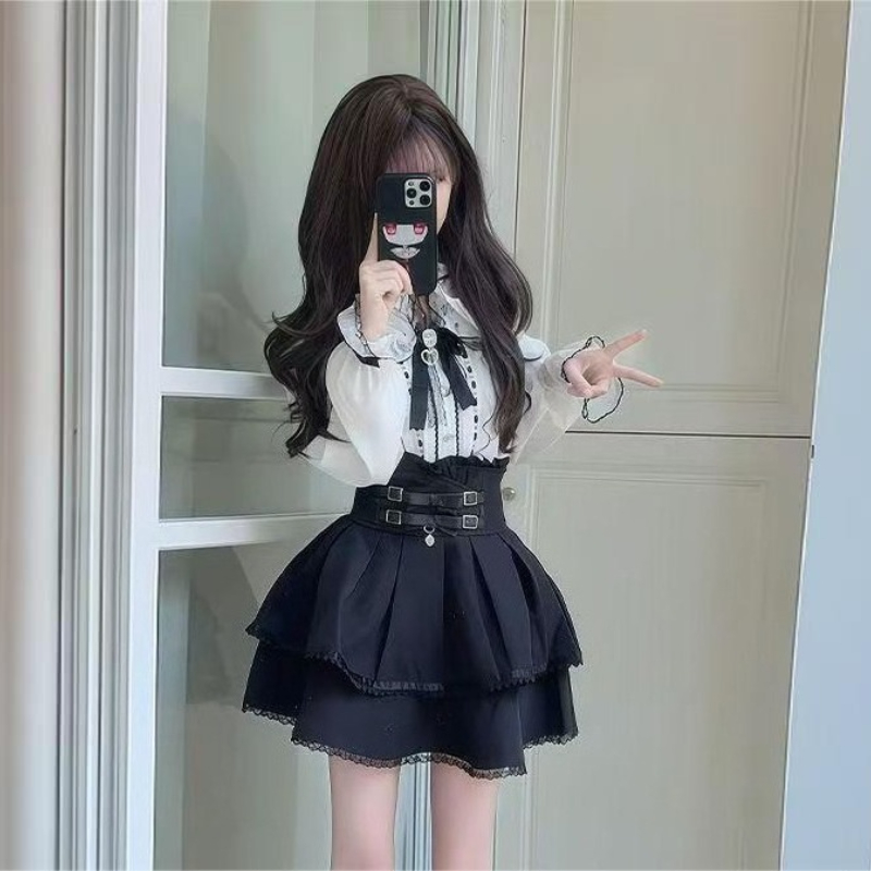 Japanese Gothic Y2k Lolita Sty – обзор и цена Blouse Off Shoulder