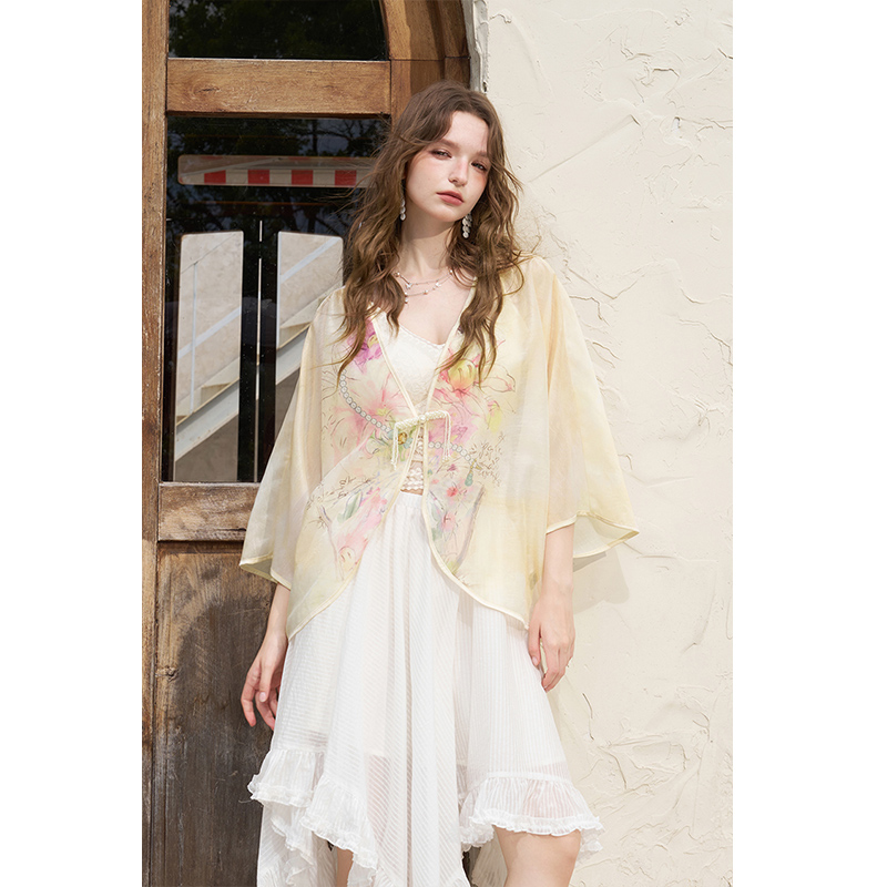 ELFSACK New Chinese Frog Butto – обзор и цена Kimono Sheer Floral