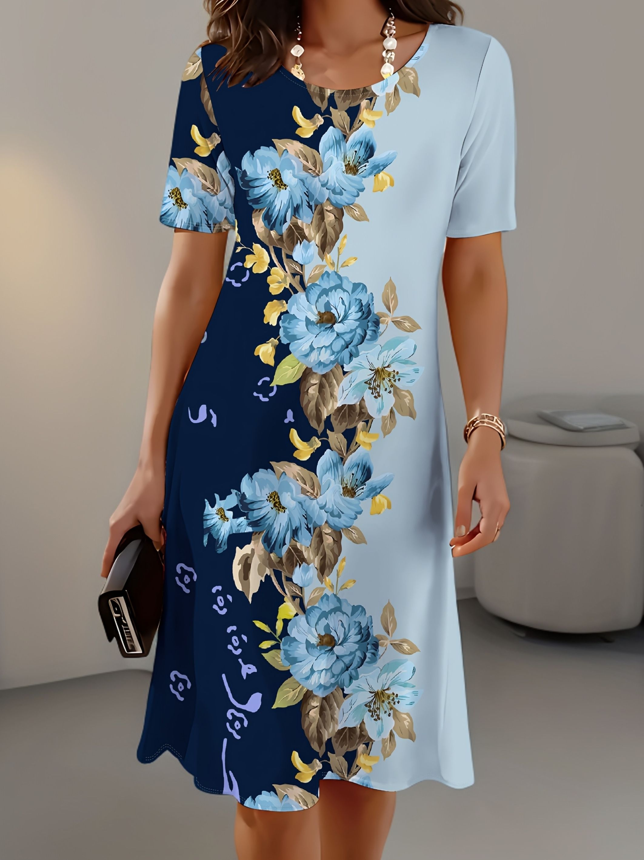 New Women Slim Summer 3D Print – обзор и цена Midi Skirt Floral