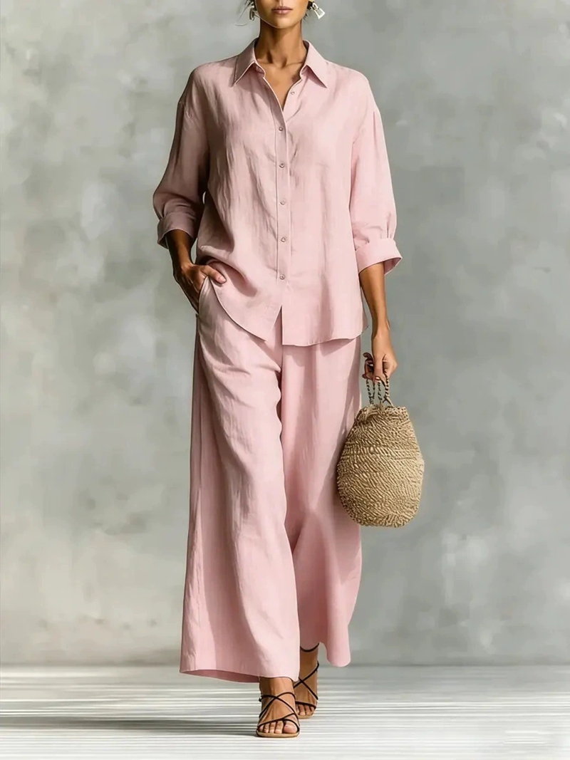 Women's New 7-Sleeve Shirt & W – обзор и цена Linen Pant Wide