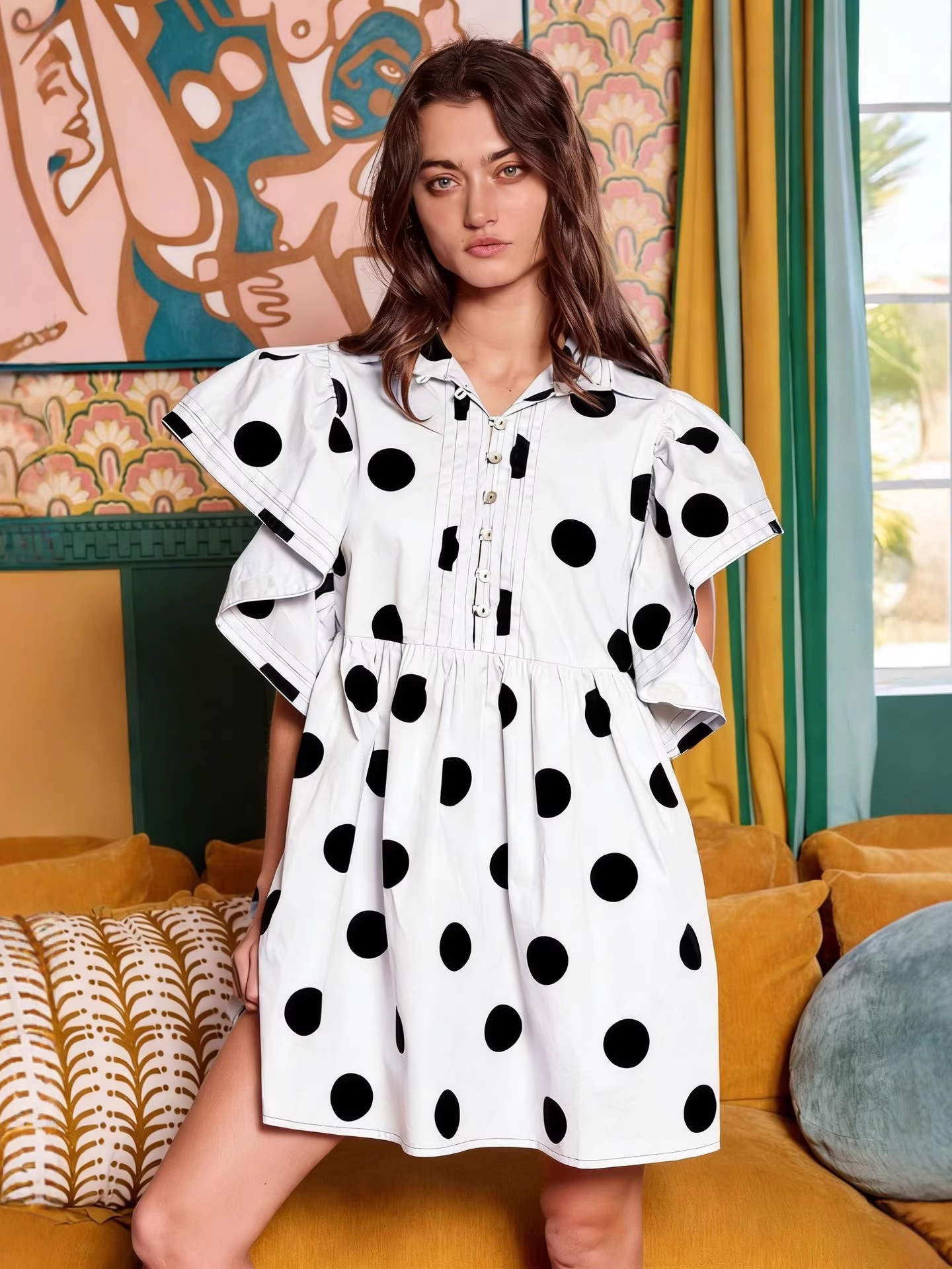 Spring Summer Polka Dot Print  – обзор и цена Blouse Off Shoulder