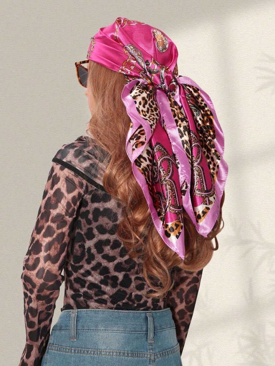 1pc Leopard Print Chain & Flor – обзор и цена Headband Summer Knit