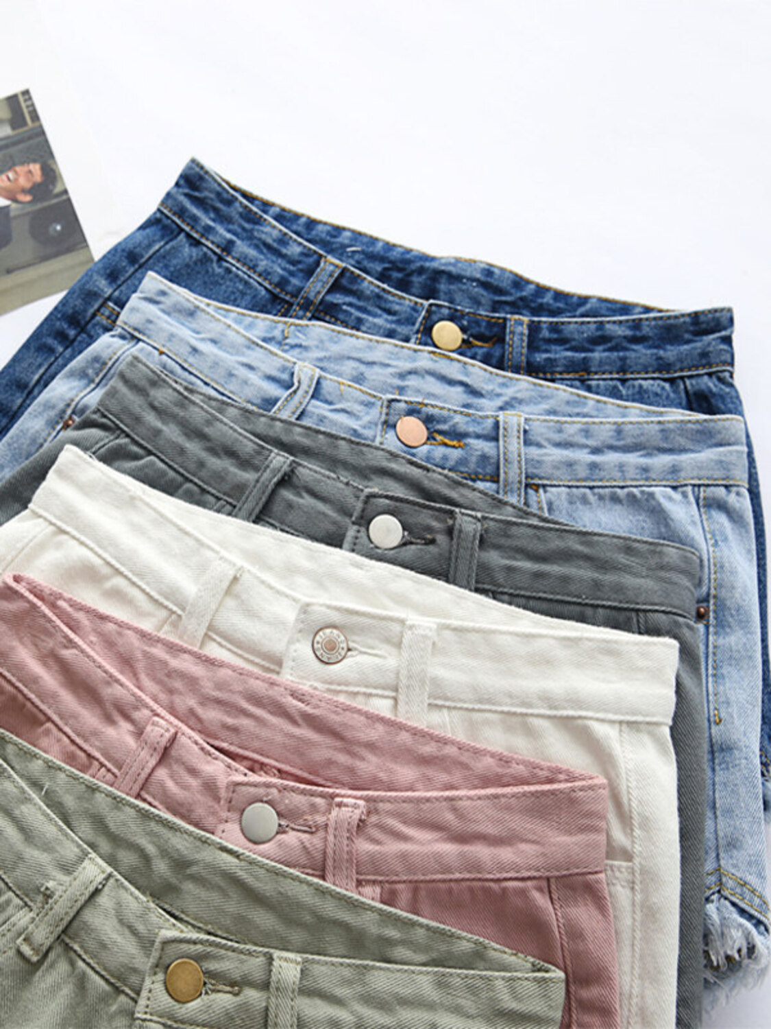Women's High Waist Denim Short – обзор и цена Shorts Denim Frayed