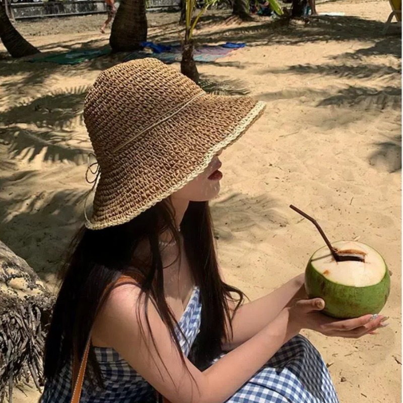 1pc Women's Summer Beach Straw – обзор и цена Hat Floppy Wide
