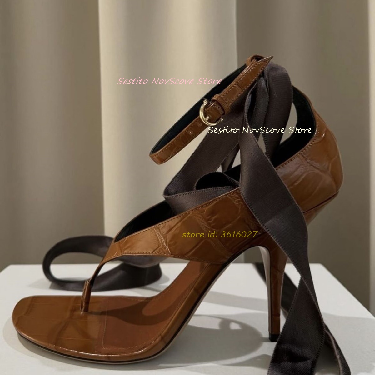 Brown Open Toe Lace Up Sandals – обзор и цена Cover Up Kaftan