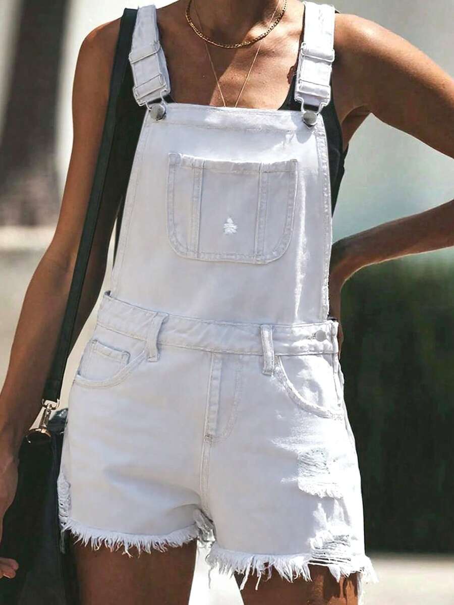 Womens White Distressed Denim  – обзор и цена Shorts Denim Frayed